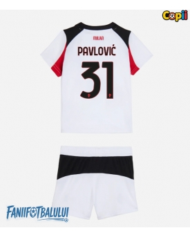 AC Milan Strahinja Pavlovic #31 Echipament de Fotbal Replică 2025-26 Copii Deplasare (+ Șorturi)